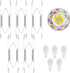 5 Pack Plate Hangers for Wall, Suitable for 8-10 inch Art Plate, Stainless Steel Invisible Heavy-Duty Wire Plate Holder with Wall Hooks, Display Hanger for Decorative Plates/Dishes/Platters(Silver)