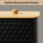 Kitchen Canisters for Countertop Set of 4 - Textured Iron Kitchen Canisters with Airtight Lids - Flour Sugar Canister Set - Flour and Sugar Containers Farmhouse - Coffee Jar for Counter - Black Jar x4