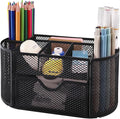 Desk Organizers and Accessories with Pencil Pen Holder Supply 8 Compartments and 1 Pullout Drawer for Home, School, and Office. (Black)