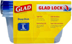 Glad GladWare Deep Dish Food Storage Containers with Lids, Large Rectangle BPA Free Plastic for Soups Salads and Meal Prep, Lock Tight Seal, Microwave Dishwasher Safe, 64 Oz, 3 Count - 6 Pack