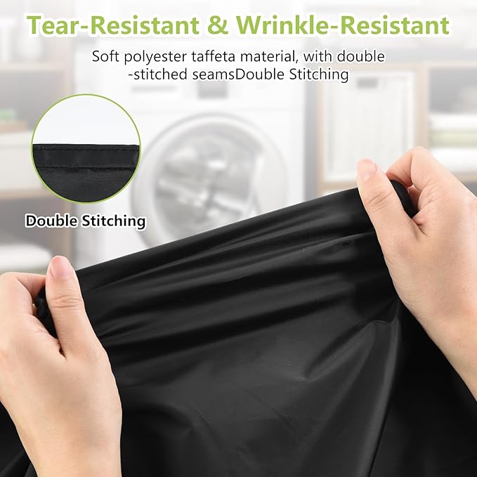 OTraki 20 x 24 inch Laundry Bag 2 Pack Travel Laundry Bags Medium Washable Dirty Clothes Bag Organizer with Drawstring Closure for Camp Fit Laundry Hamper Drying Do Not Exceed 176℉ Black