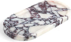 Real Natural Marble Tray for Bathroom, Luxury Calacatta Viola Stone Vanity Tray, Decorative Oval Trays for Countertop Storage Organizer, Dresser, Kitchen, Home Decor, 11.8" x 6", Purple