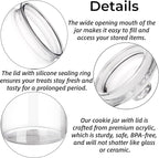 Goaste 2 Pack 130 oz Large Cookie Jar with Lid, Clear Acrylic Candy Jar Unbreakable, Airtight Food Storage Canister, Decorative Plastic Apothecary Jar with Silicone Sealing Ring for Dog Treats, Snacks