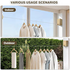 Retractable Clothesline, Retractable Clothesline Indoor, Laundry Line Retractable, Not Sagging, Suitable for Balconies, Courtyards, Laundry Rooms, RVs, Yachts, etc