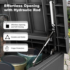 ROJIK Outdoor Storage Housing Deck Box - Waterproof Patio Furniture, Garden Tools, Cushions, Pool Accessories Storage Bench with Lockable Lid and Side Handles (Black 238 Gal)