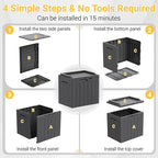 Greesum Outdoor Storage Box 31 Gallon Storage Box with Lid for Patio Furniture, Garden Tools, Pool Supplies, Waterproof and UV Resistant, Lockable, Dark Grey