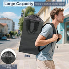 Bukere Laundry Backpack for College Students Dorm Essentials, Extra Large 90L Hanging Bag with Adjustable Shoulder Straps, Portable Laundry Tote for Apartment, Laundromat, Travel