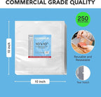 Avid Armor Chamber Vacuum Sealer Bags – Heavy Duty, BPA-Free, Pre-Cut Chamber Vacuum Bags for Food Preservation, Freezer Storage, Sous Vide and more, 250/Pack (10x10) – Multi-Use Vacuum Bags