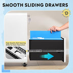 DEVAISE 3-Drawer Metal File Cabinet with Lock, Mobile Filing Cabinet Under Desk for Home Office, Fully Assembled Printer Stand fits Letter/Legal Size, 20" D x 15.8" W x 25" H, White