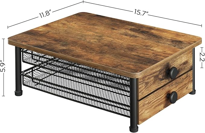 Coffee Pod Drawer Holder, 70 Capacity Coffee Capsule Storage Organizer, 2-Tier Coffee Pod Drawer for K Cup, for Home Kitchen, Rustic Brown KH28BR