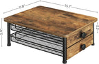 Coffee Pod Drawer Holder, 70 Capacity Coffee Capsule Storage Organizer, 2-Tier Coffee Pod Drawer for K Cup, for Home Kitchen, Rustic Brown KH28BR