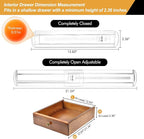 8 Pack Drawer Dividers for Clothes, 2.3" High 13"-21" Adjustable Drawer Dividers Expandable Dresser Drawer Organizer, Clear Drawer Separators for Clothes, Underwear, Cosmetic, Kitchen Utensils Storage