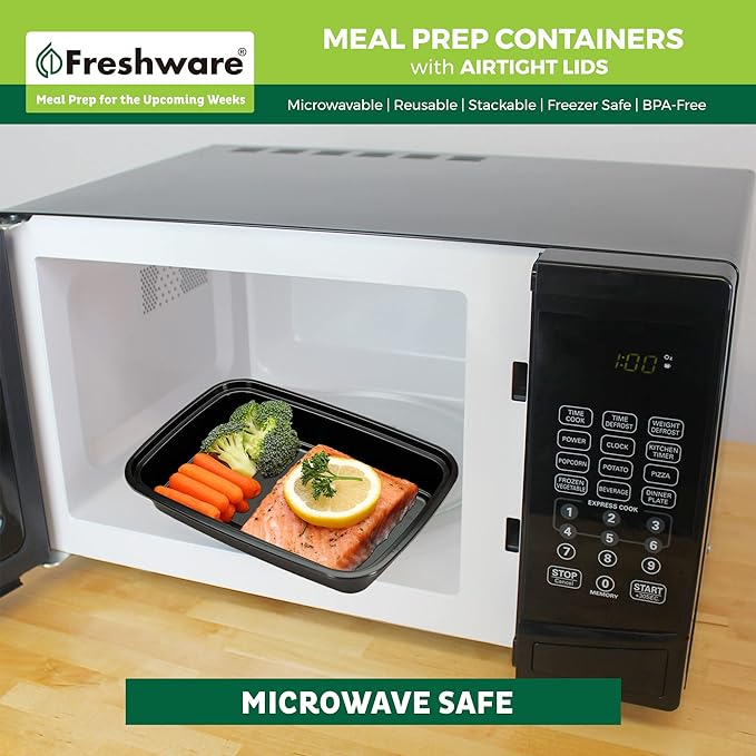 Freshware Meal Prep Containers [150 Pack] 1 Compartment Food Storage Containers with Lids, Bento Box, BPA Free, Stackable, Microwave/Dishwasher/Freezer Safe (28 oz)