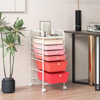 GOFLAME 6-Drawer Rolling Storage Cart, Multifunctional Art Craft Organizer Cart, Mobile Utility Storage Cart with Removable Drawers & Lockable Wheels, Craft Cart for Home Office, School, Pink