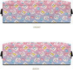 Narrow Storage Bins Multi-purpose Storage Baskets with Handles Bathroom Essentials Organizer Basket Fabric Vanity Tray for Office Supplies, Easter Egg Cute Bunny Rabbit Pink Blue Gradient