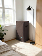 Laundry Hamper with Lid, Reinforced Sturdy Clothes Hamper with Anti-Puncture Base, Large Collapsible Laundry Basket with Removable Liner Bag, Tall Dirty Clothes Bin for Family, 100L Chocolate