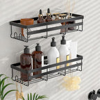 WOWBOX Shower Caddies 4 Pack - Adhesive Hanging Shower Shelf - Bathroom Organizers and Storage, No Drilling Stainless Shower Shelves for Home Decor, Bathroom Accessories