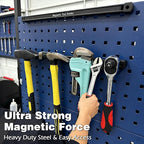 Double Sided Magnetic Tool Holder, 17 Inch Magnetic Screwdriver Holder Rack, Easy to Install Magnet Tool Organizer for Garage Storage, Workshop, Jobsite, Shed and Kitchen (2 Pack)