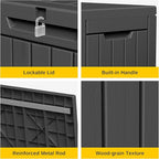 EAST OAK Outdoor Storage Box, 60 Gallon Deck Box Indoor and Outdoor Use, Black