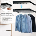 Wall Mounted Drying Rack, Aluminum Collapsible, 88 lbs Capacity, Foldable Laundry Rack for Drying Clothes (Black)