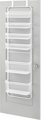 Whitmor Over The Door Organizer - 6 Sections - Pantry, Bathroom, Accessory Organizer - Metal and Mesh - White
