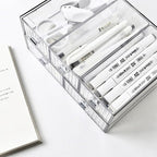 Desk Drawer Organizer, Stackable Office Supplies Desk Organizer, Plastic Plastic Storage Drawer, Desk Grocery Organizer For Stationery/Office Supplies (Clear, 3 Compartment)
