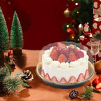 FEOOWV 10inch Round Clear +Gold Cake Carriers for Transport Plastic Cake Containers Carriers with Dome Lids and Cake Boards Clear Bundt Cake Boxes (10)