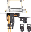 Ladder Hoist for Garage Ceiling with Metal Pulley System Holds 150 lbs, 5.5" Low-profile Self Locking Storage Lift, Parallel or Perpendicular Mounted