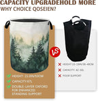 Large Laundry Basket,Green Forest Collapsible Laundry Baskets,Misty Mountains Waterproof Oxford Hamper with Handles for Bathroom Bedroom Nursery Home Storage 16"x20"