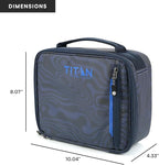 Titan by Arctic Zone Fridge Cold Lunch Box with 2 Gel Ice Packs, Small Insulated Cooler Bag with Leak Proof Lining for School and Work, Dark Wave