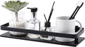 KES Aluminum Glass Bathroom Shelf, Black Extra Thick Tempered Glass Rectangular, 1 Tier Floating Shelf Wall Mounted, BGS4126A-BK