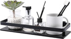 KES Aluminum Glass Bathroom Shelf, Black Extra Thick Tempered Glass Rectangular, 1 Tier Floating Shelf Wall Mounted, BGS4126A-BK