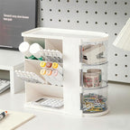 Desk Organizer with Pen Pencil Holder for Desk, Pen Organizer with 3 Drawers, Multi-Functional Desk Organization Deals and Accessories Desktop Storage for Office Home Art Supplies (White)