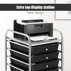 GOFLAME 10-Drawer Rolling Storage Drawer Cart, Utility Cart with Removable Drawers & Metal Frame, Mobile Art Craft Drawer Cart with Lockable Wheels for Home, Office, Studio, School, Black
