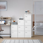 SISESOL 4 Drawer File Cabinet with Lock and Tag,White Vertical File Cabinet,Narrow Locking Filing Cabinets with Drawers,Metal Filing Storage for Home Office Fit A4 Legal/Letter Size,-Assembly Required