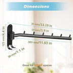 Alise Wall Mounted Drying Rack,Swivel Clothes Drying Rack Stainless Steel,Space Saving Clothes Hanger Rack,Heavty Duty Clothes Wall Drying Rack for Laundry Closet Bedroom/Bathroom,Matte Black,2 Pack