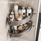 Corner Shower Caddy Suction Cup,2 Pack Shower Shelves with Hooks No Drilling Removable,Large Capacity Bathroom Organizers and Storage,Waterproof Rustproof Shower Bathroom Accessories Decor2 (11.8 in)
