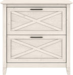 Bush Home Key West 2 Drawer Lateral File Cabinet in Linen White Oak, Document Storage for Home Office, Accent Chest with Drawers