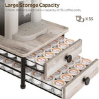 Coffee Pod Drawer Holder, 70 Capacity Coffee Capsule Storage Organizer, 2-Tier Coffee Pod Drawer for K Cup, for Home Kitchen, Greige KH28BG