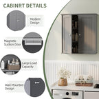 Meilocar Bathroom Wall Cabinet, Bathroom Cabinet Wall Mount, Over Toilet Space Saver Storage Cabinets Wall Mounted, Wood Medicine Cabinets with Doors, Grey