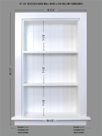 Fox Hollow Furnishings 14x24 Aiden Recessed Wall Niche Medicine Cabinet Replacement, in The Wall Bathroom Cabinet Insert Shelf/Shelves, Made in North America, Real Wood, NO MDF, Beadboard, White