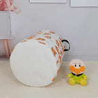 LANGYASHAN Laundry Basket Canvas Fabric Collapsible Organizer Basket for Storage Bin Toy Bins Gift Baskets Bedroom Clothes Children Nursery Hamper (Round Fox)