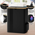 BlissTotes Laundry Basket with Lid, 150L Clothes Laundry Hamper with Handles and 2 Removable Laundry Bags, Breathable Design Hamper with Lid for Bedroom, Bathroom, Dorm, Laundry Room -Black