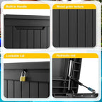 Deck Box - 280 Gallon Large Outdoor Storage box,Waterproof Patio Furniture and Storage Deck - Lockable and UV Resistant, Perfect for Pool and Outdoor Use, Weatherproof Resin, Lockable (Black)