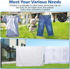 Outdoor Clothesline Kit, 150ft Green PVC Coated Galvanized Clothes Line Pulley Kit with 6.3" Clothesline Pulley, M8 Metal Hooks, 3Pcs Separator, Outdoor Clothes Line Heavy Duty