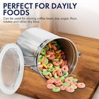 ENLOY 165oz Stainless Steel Airtight Canister for Kitchen, Large Flour Coffee Bean Tea Cereal Sugar Cookie Metal Food Storage Canisters with Clear Lid and Sturdy Locking Clamp (7.7 * 7.7 * 8.4in)