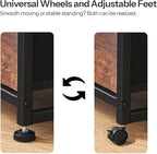 HOOBRO File Cabinet, 2-Drawer Vertical Mobile Office Cabinet, Rolling Printer Stand, for A4/Letter Size Files, Nonwovens Drawer, for Home Office, Rustic Brown BF21WJ01