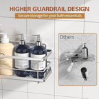 Shower Caddy, 3 Pack Large Capacity Bathroom Organizers and Storage, No Drilling Adhesive Rustproof Shelves with Soap Holder, Home Decor, Silver
