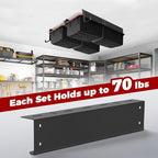 Overhead Garage Storage Rack System – Heavy-Duty Adjustable Ceiling Rails for Totes, Fits Most Storage Bins (8 Sets Hold 4 Bins Each)