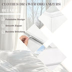 Drawer Organizer Clothes 12 Pack Clothes Organizer Dresser Drawer Organizers for Socks Underwears Bras Foldable Closet Organizers and Storage Fabric Storage Dividers for Nursery Bedroom, White